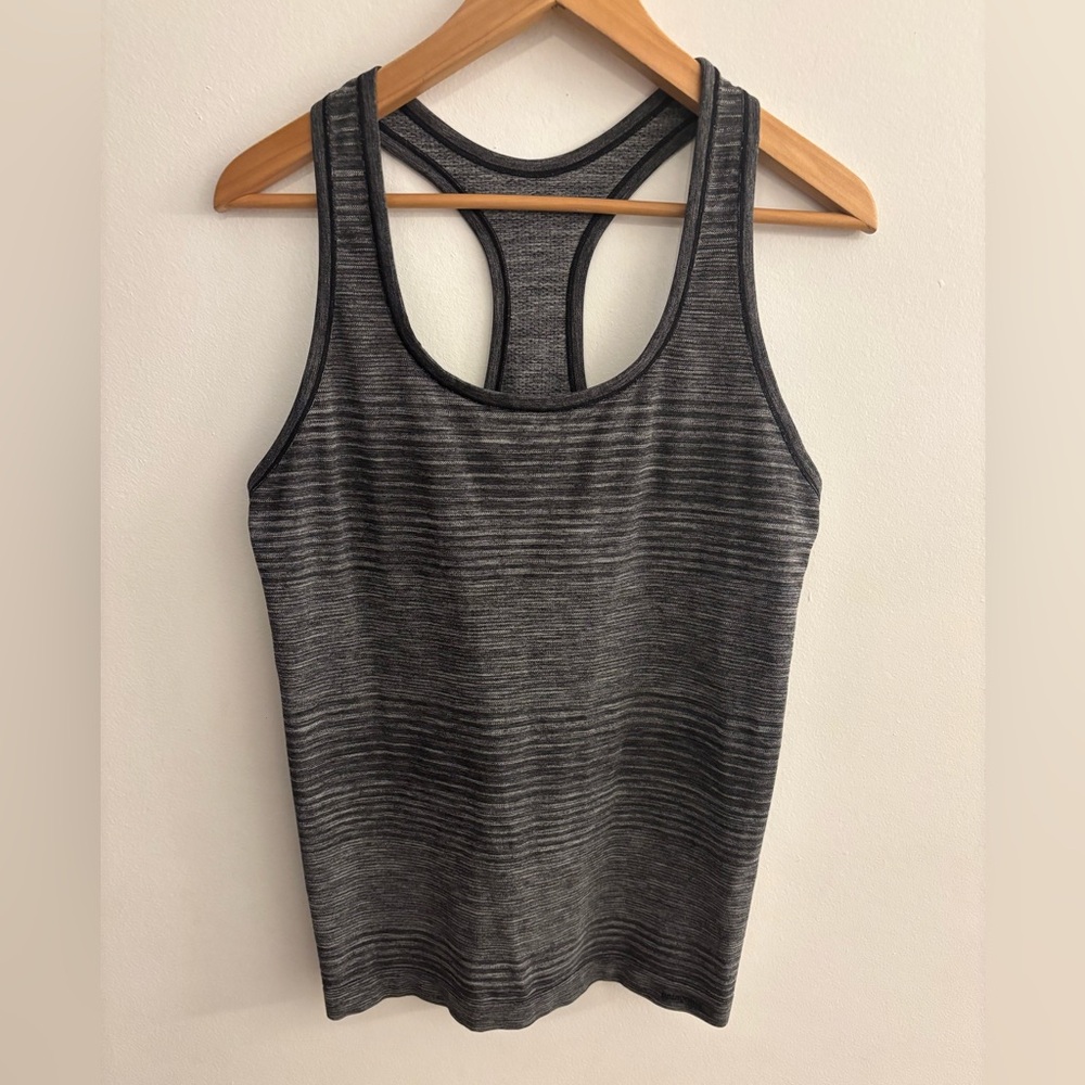 Patagonia Gatewood Tank Top, Grey Striped, lightweight & ventilated, Size Small
